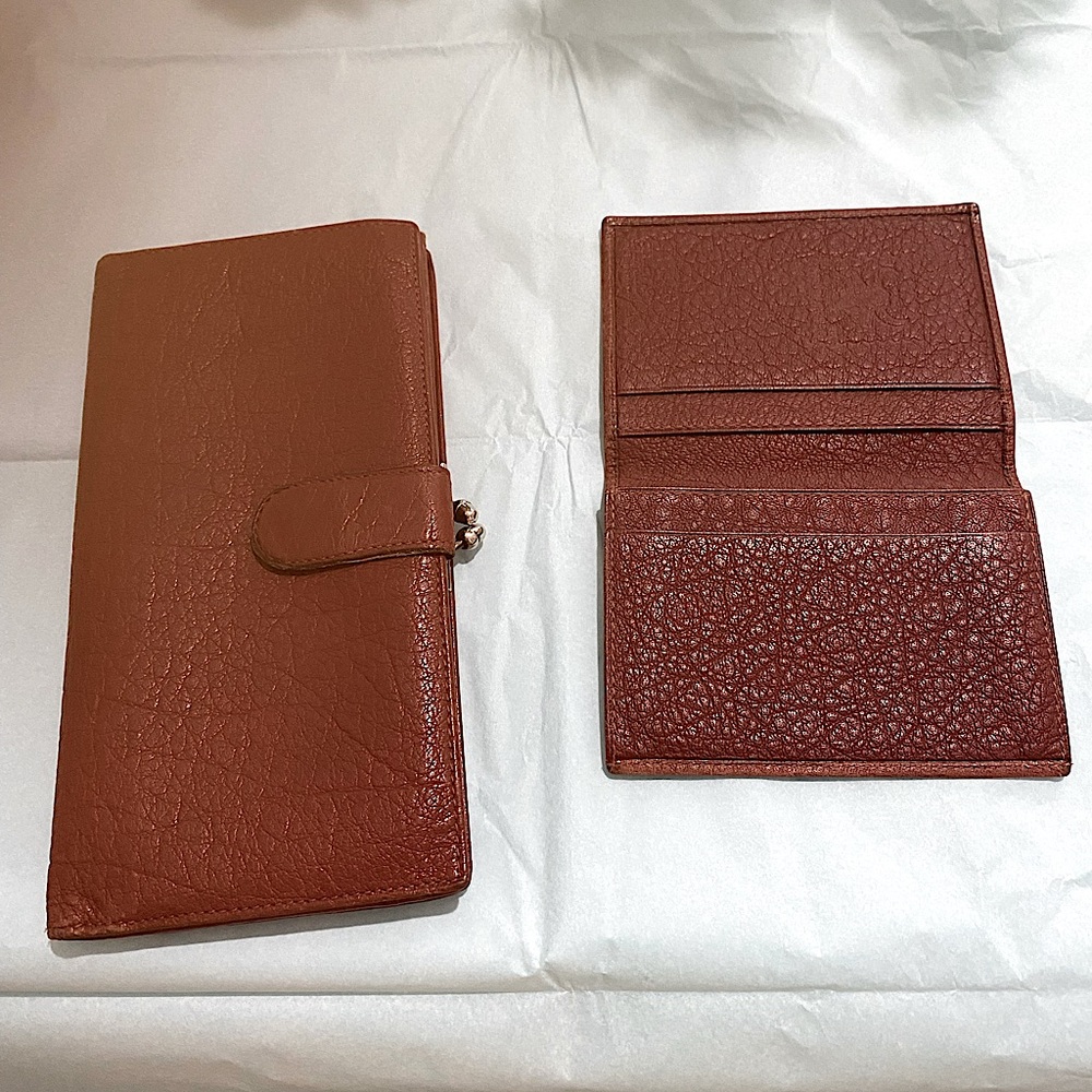 Original Carlos Falchi Wallet and Card Case. Excellent condition. Brown Buffalo
